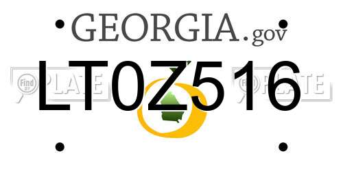 LT0Z516 Georgia License Plate