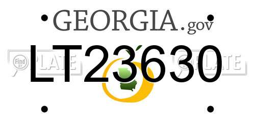 LT23630 Georgia License Plate