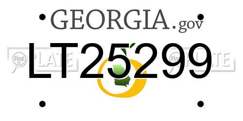 LT25299 Georgia License Plate