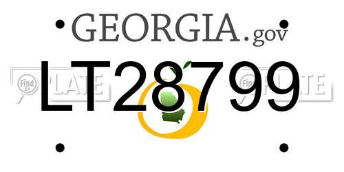 LT28799 Georgia License Plate