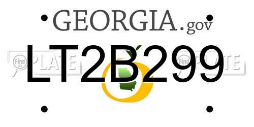 LT2B299 Georgia License Plate