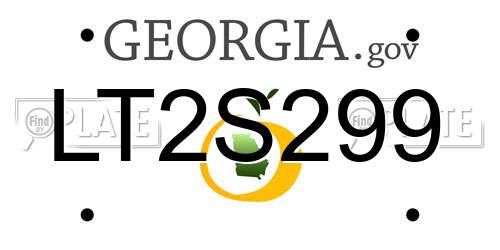 LT2S299 Georgia License Plate