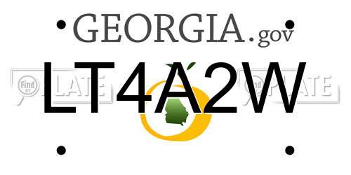 LT4A2W Georgia License Plate