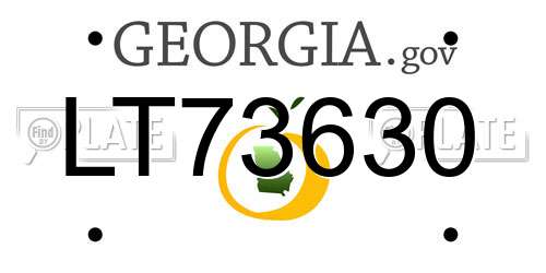LT73630 Georgia License Plate