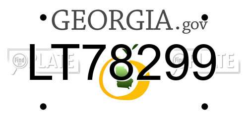 LT78299 Georgia License Plate