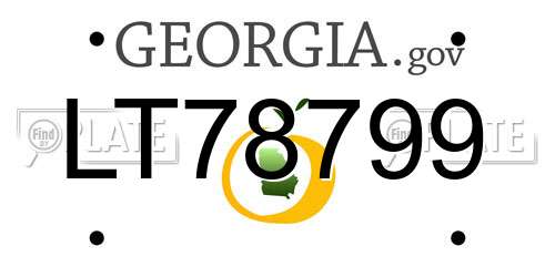 LT78799 Georgia License Plate