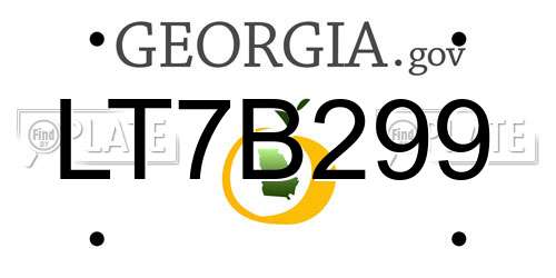 LT7B299 Georgia License Plate