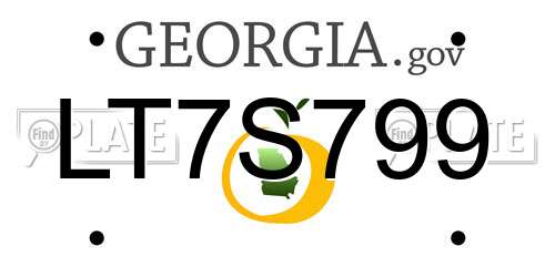 LT7S799 Georgia License Plate