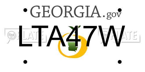 LTA47W Georgia License Plate