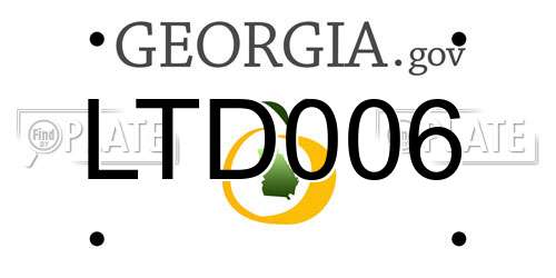 LTD006 Georgia License Plate