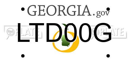 LTD00G Georgia License Plate