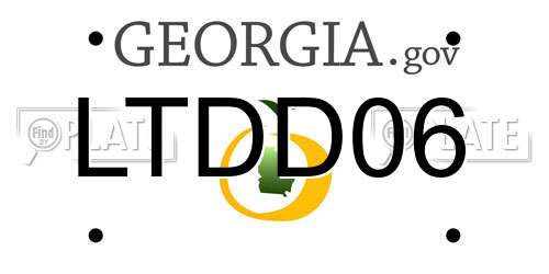 LTDD06 Georgia License Plate