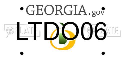 LTDO06 Georgia License Plate