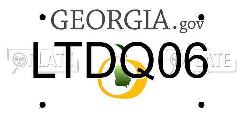 LTDQ06 Georgia License Plate