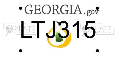 LTJ315 Georgia License Plate