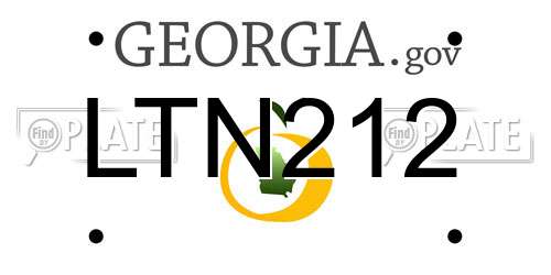 LTN212 Georgia License Plate