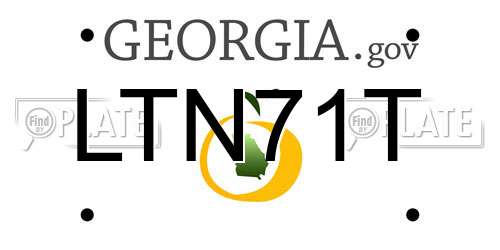 LTN71T Georgia License Plate