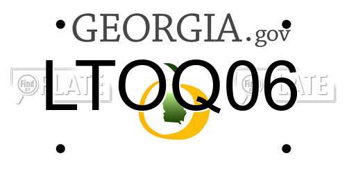 LTOQ06 Georgia License Plate
