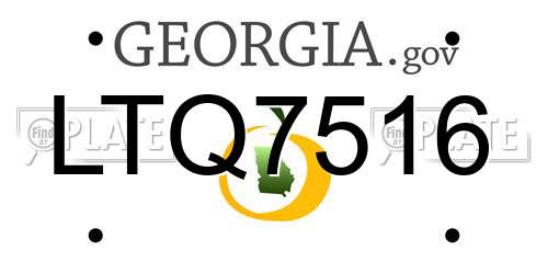 LTQ7516 Georgia License Plate