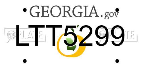 LTT5299 Georgia License Plate