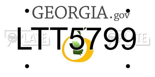 LTT5799 Georgia License Plate