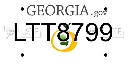 LTT8799 Georgia License Plate