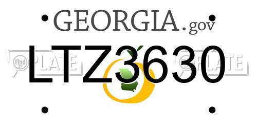 LTZ3630 Georgia License Plate