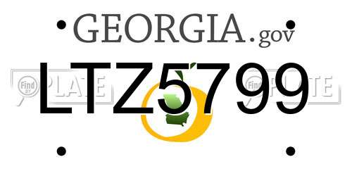 LTZ5799 Georgia License Plate