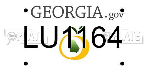 LU1164 Georgia License Plate
