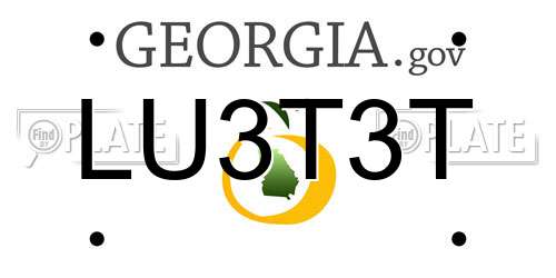 LU3T3T Georgia License Plate