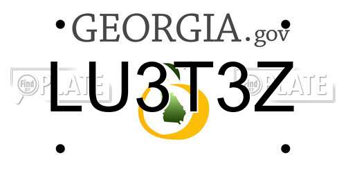 LU3T3Z Georgia License Plate