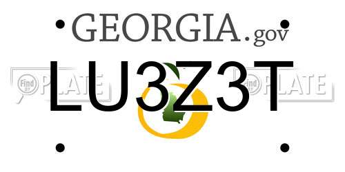 LU3Z3T Georgia License Plate