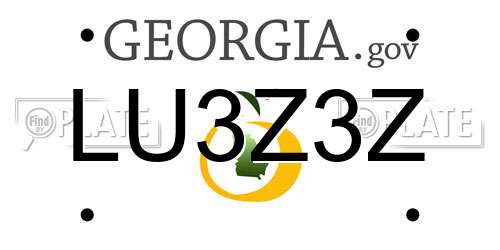 LU3Z3Z Georgia License Plate