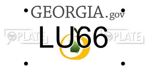 LU66 Georgia License Plate