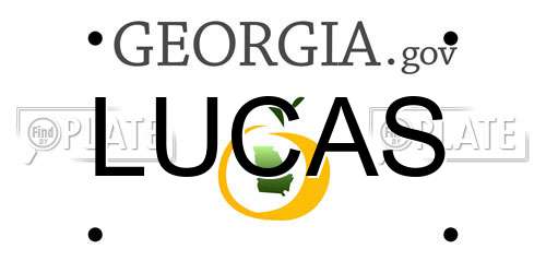 LUCAS Georgia License Plate