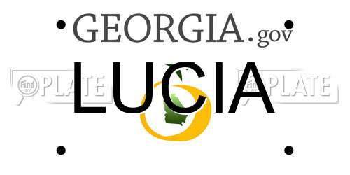 LUCIA Georgia License Plate