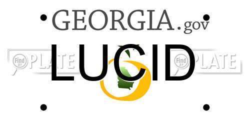 LUCID Georgia License Plate