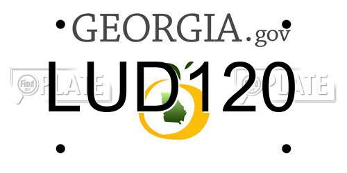LUD120 Georgia License Plate