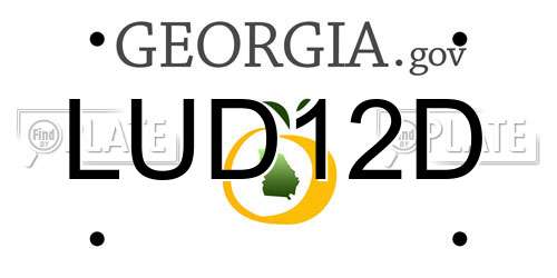 LUD12D Georgia License Plate