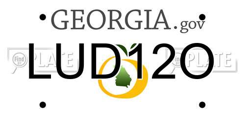 LUD12O Georgia License Plate