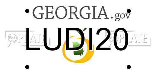 LUDI20 Georgia License Plate