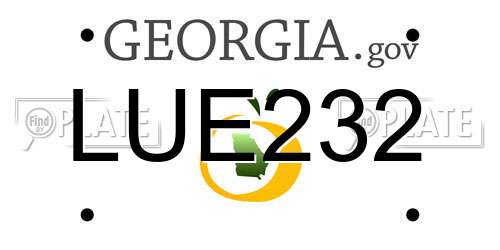 LUE232 Georgia License Plate