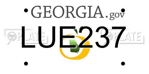 LUE237 Georgia License Plate