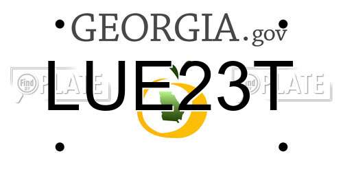 LUE23T Georgia License Plate