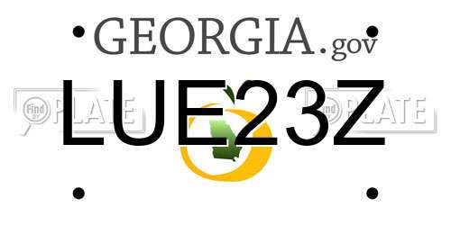 LUE23Z Georgia License Plate