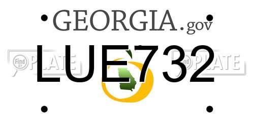 LUE732 Georgia License Plate