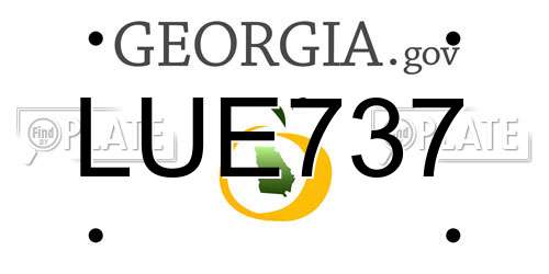 LUE737 Georgia License Plate