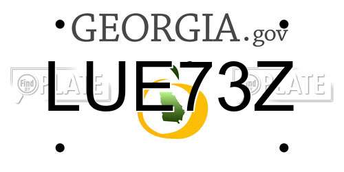 LUE73Z Georgia License Plate