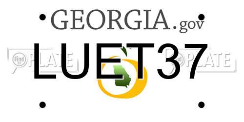 LUET37 Georgia License Plate