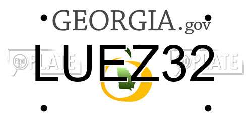 LUEZ32 Georgia License Plate
